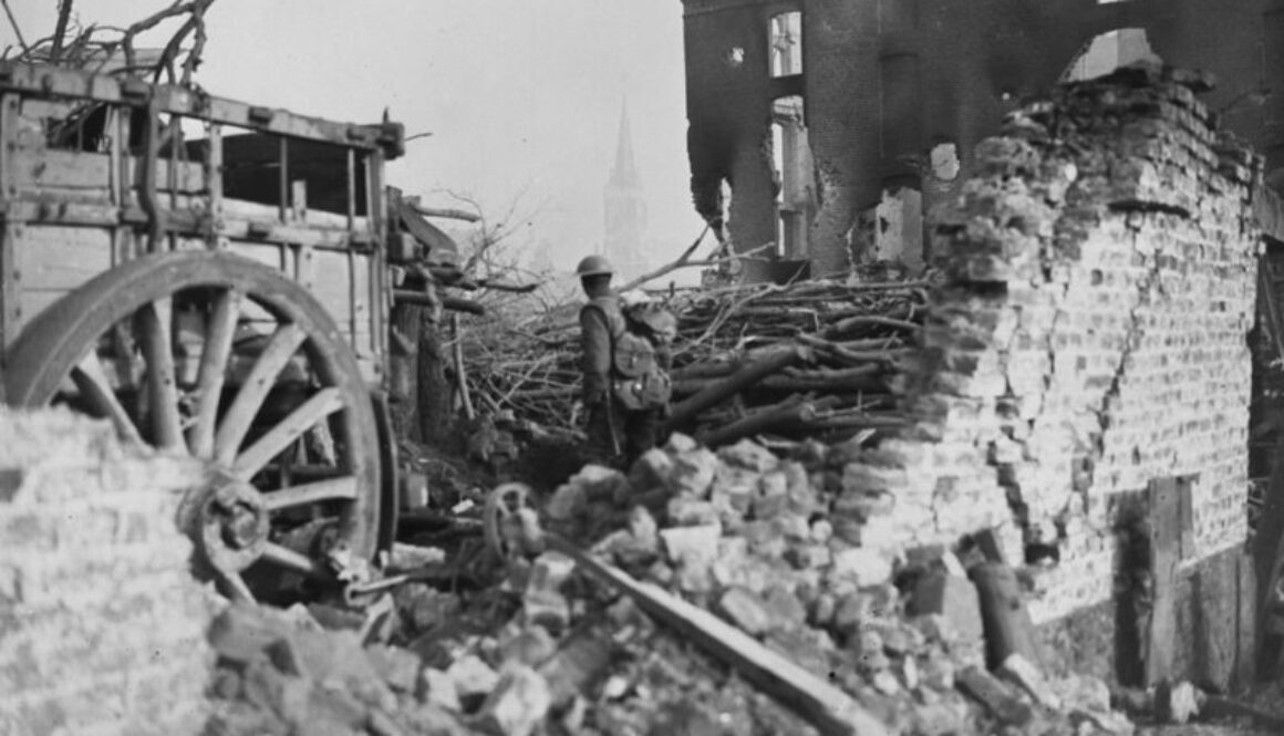 281_A Canadian post in Valenciennes. November, 1918